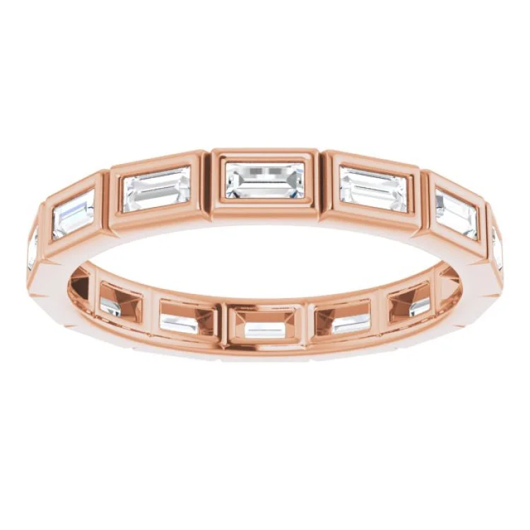 boho rings for women-14K Rose 1/2 CTW Diamond Eternity Band