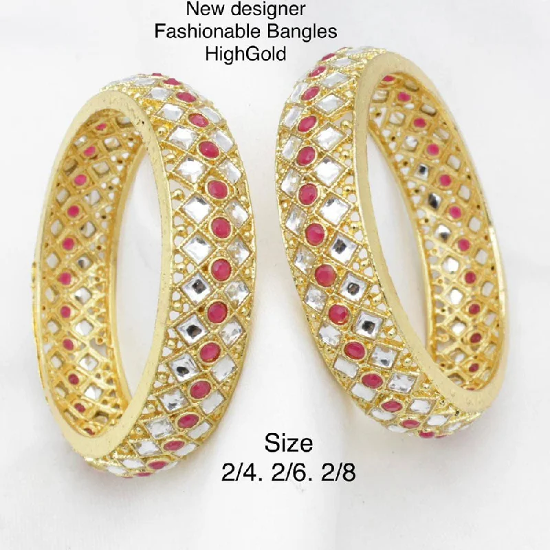 women’s vintage cuff bracelets-Manisha Jewellery Gold Plated Bangle Set