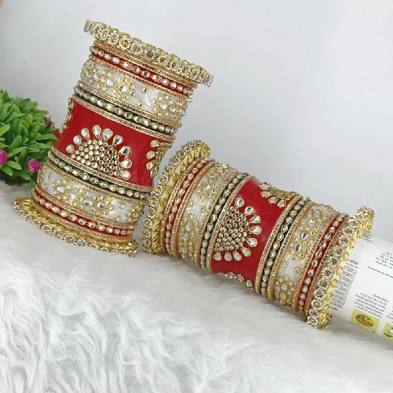 chunky bracelets for women-Manisha Jewellery Gold Plated Bangles Set