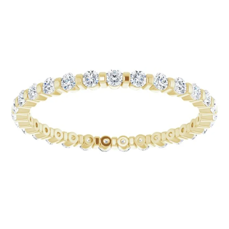 luxury rings for women-14K Yellow 1/2 CTW Natural Diamond Eternity Band Size 7