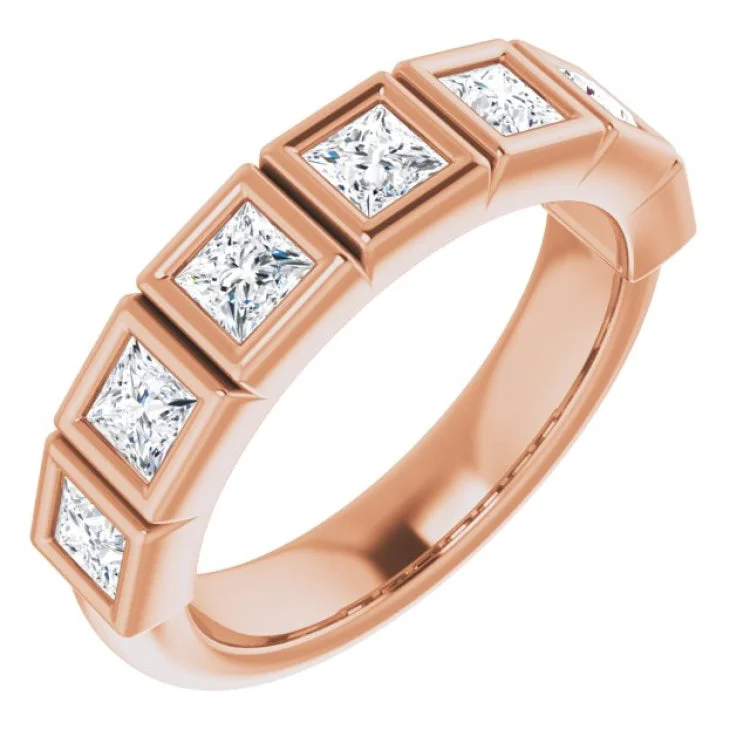 women’s vintage rings-14K Rose 1 1/8 CTW Natural Diamond Anniversary Band