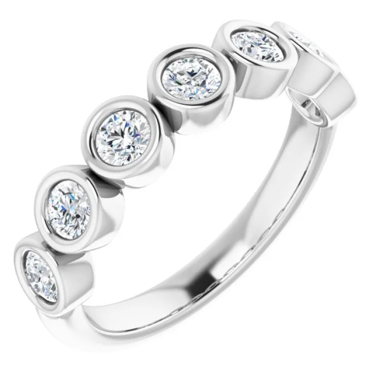 handmade rings for women-Platinum 5/8 CTW Natural Diamond Anniversary Band