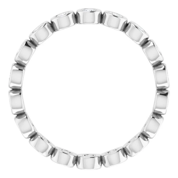 minimalist rings for women-Platinum 1/2 CTW Natural Diamond Eternity Band Size 6