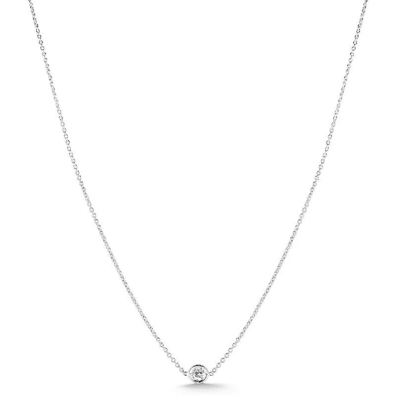 chic women’s multi-chain necklaces-Necklace with 1 Diamond Station