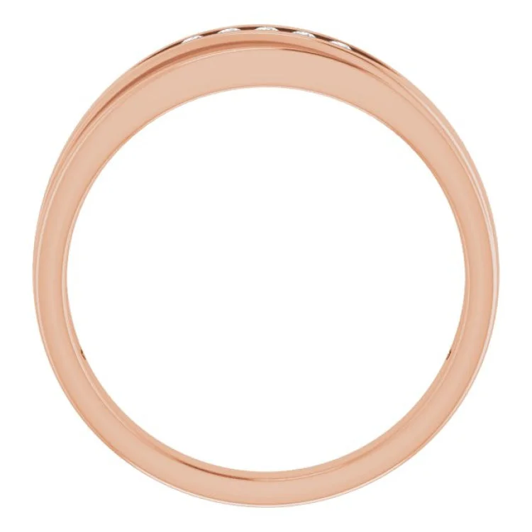 gold rings for women-14K Rose 1/10 CTW Natural Diamond Band