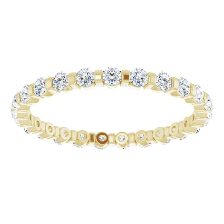 women’s oval rings-14K Yellow 3/4 CTW Natural Diamond Eternity Band Size 7