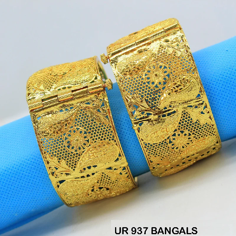 simple bangles for women-Mahavir Forming Gold Plated Bangle Set - UR 937 BANGALS