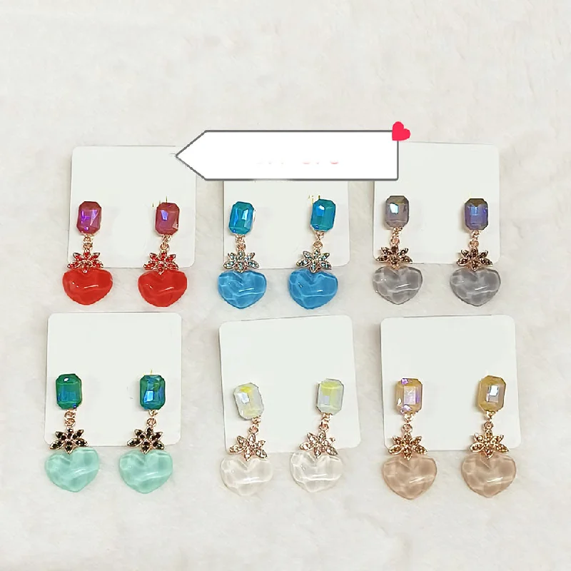 women’s tassel earrings-Diyu Dhyu Crystal Stone Dangler Earrings (Assorted)