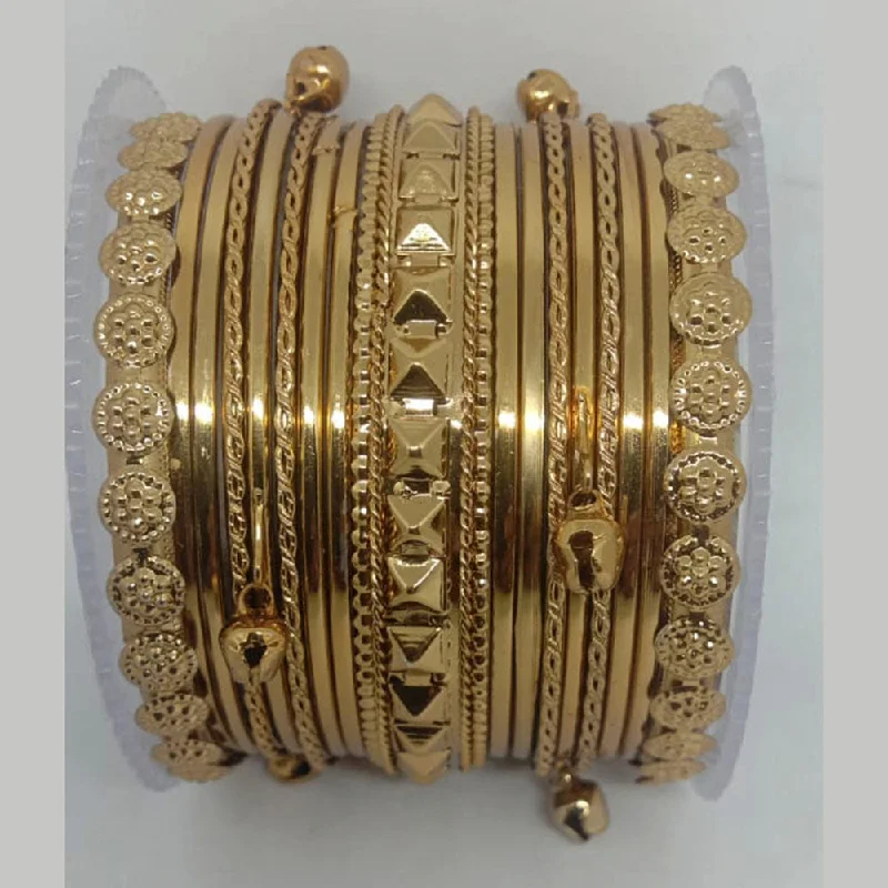 boho bracelets for women-Shree Asha Bangles Gold Plated Bangles Set - P.CH.103