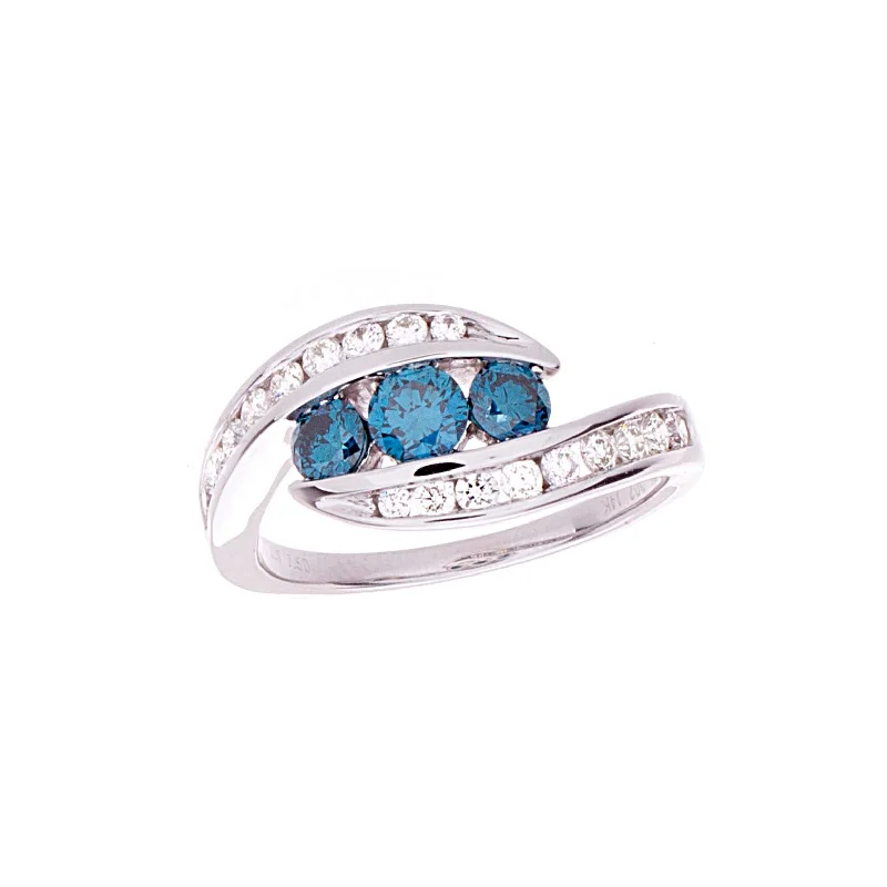 women’s cushion-cut diamond engagement rings-Blue Diamond Ring