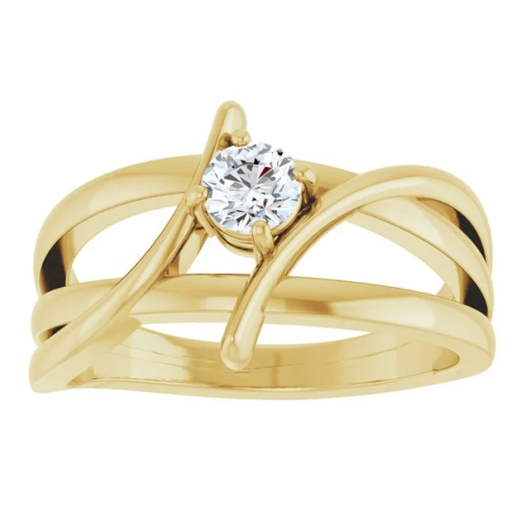 platinum diamond engagement rings-14K Yellow 1/4 CT Natural Diamond Ring