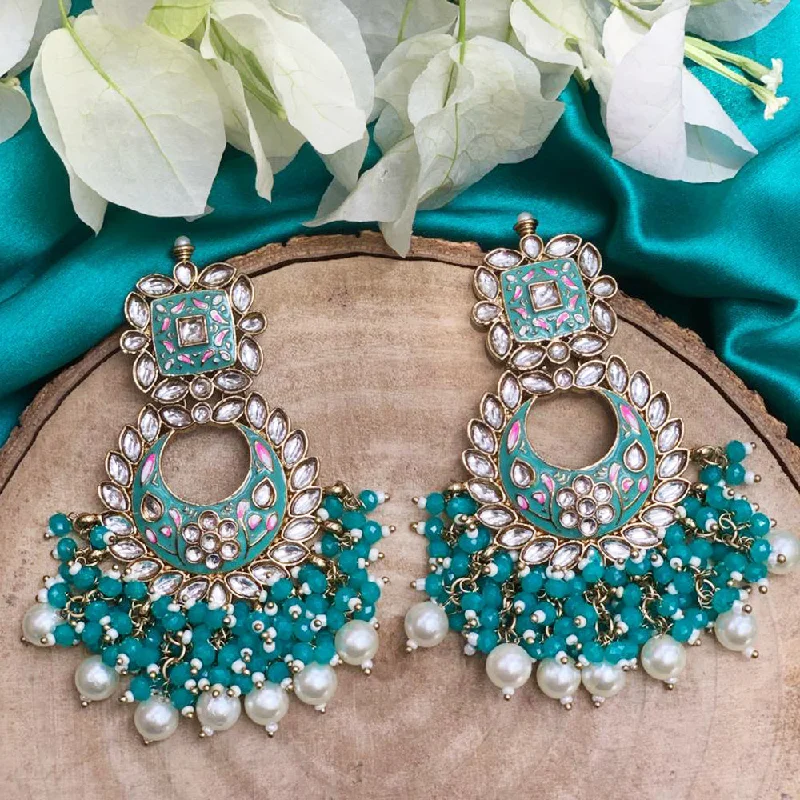 women’s statement earrings-Deep Enterprises Meenakari Dangler Earrings