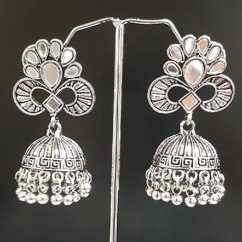 women’s vintage gemstone earrings-Shreeji Oxidised Plated Jhumki Earrings