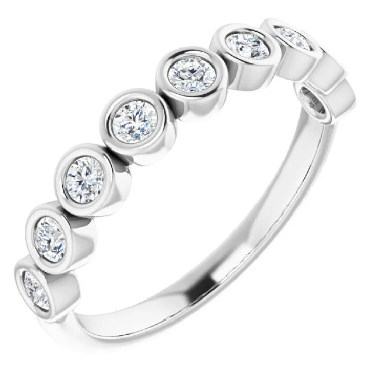 gemstone rings for women-14K White 1/2 CTW Natural Diamond Anniversary Band