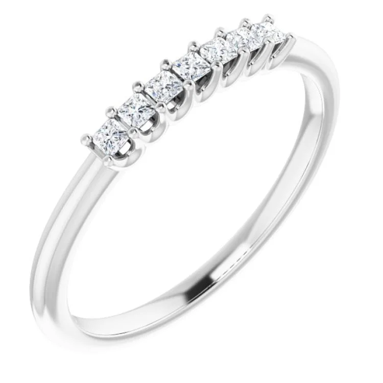 custom engraved rings for women-14K White 1/6 CTW Natural Diamond Anniversary Band