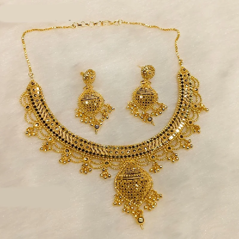 women’s fashion statement necklaces-Sunrise Gold  Forming Necklace Set