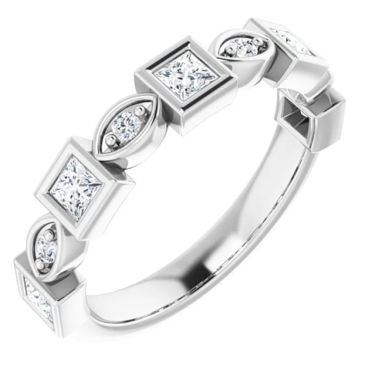 platinum rings for women-14K White 1/2 CTW Natural Diamond Anniversary Band