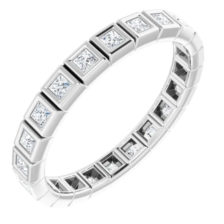 elegant solitaire rings-Platinum 1/2 CTW Natural Diamond Eternity Band Size 6