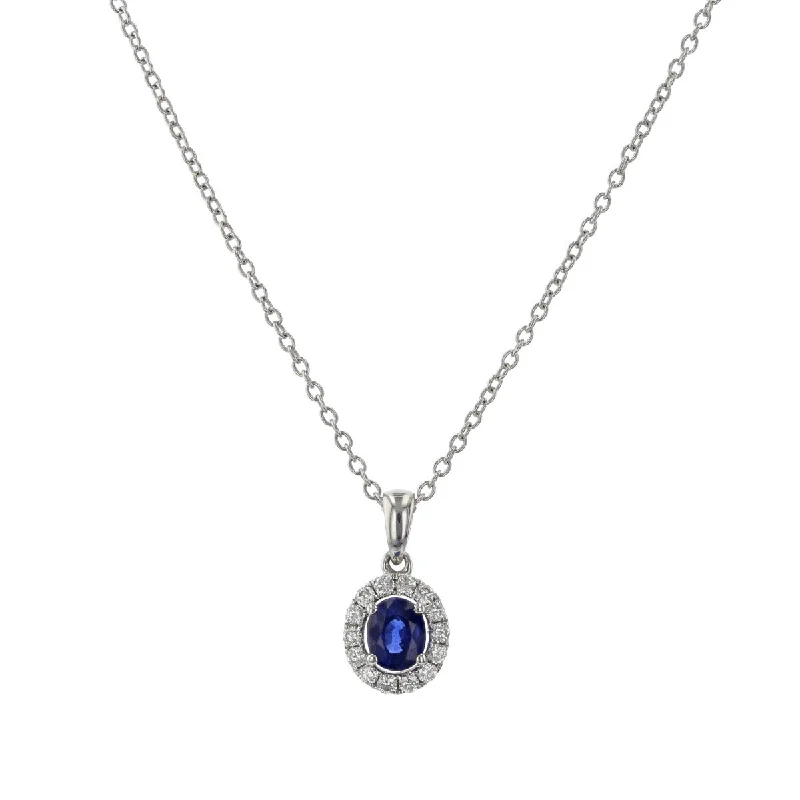 multi-color necklaces for women-Necklace with Diamonds and Sapphire