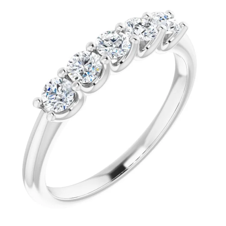 women’s cocktail rings-Platinum 1/2 CTW Natural Diamond Anniversary Band