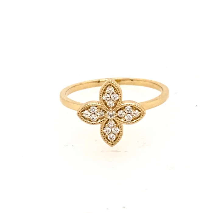 women’s vintage-inspired wedding rings-18K Yellow Gold 0.15ctw Diamond Ring