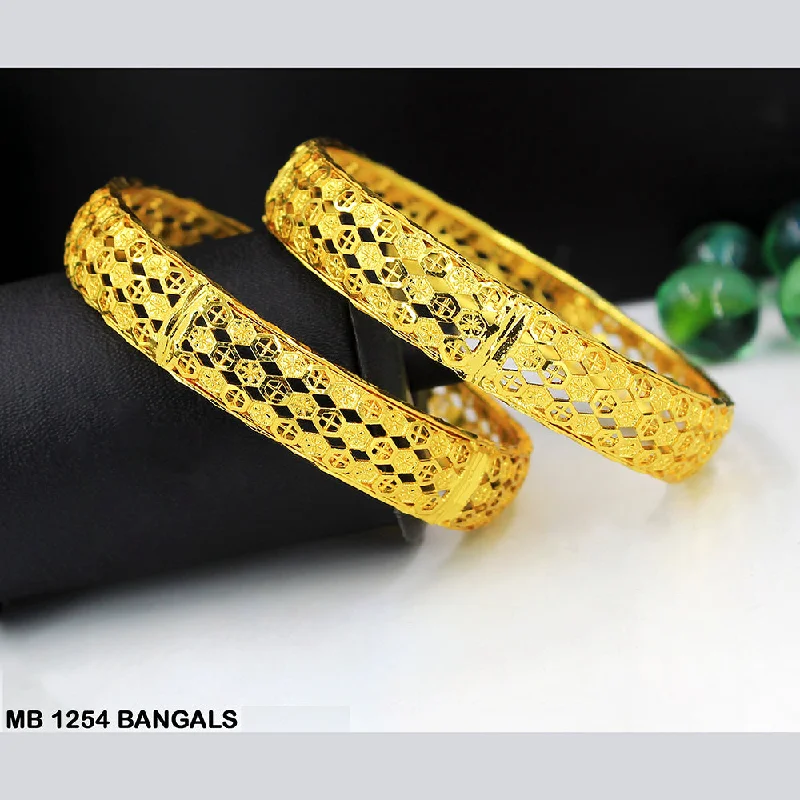 trendy bangle bracelets for women-Mahavir Forming Gold Plated Bangle Set - MB 1254 BANGALS