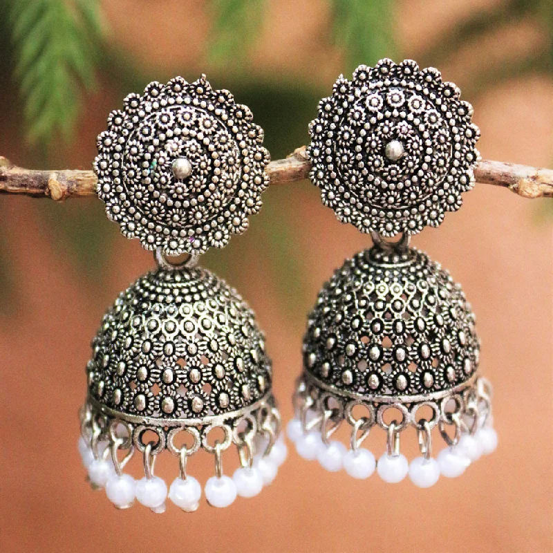 boho earrings for women-H K Fashion Oxidised Plated Jhumki Earrings