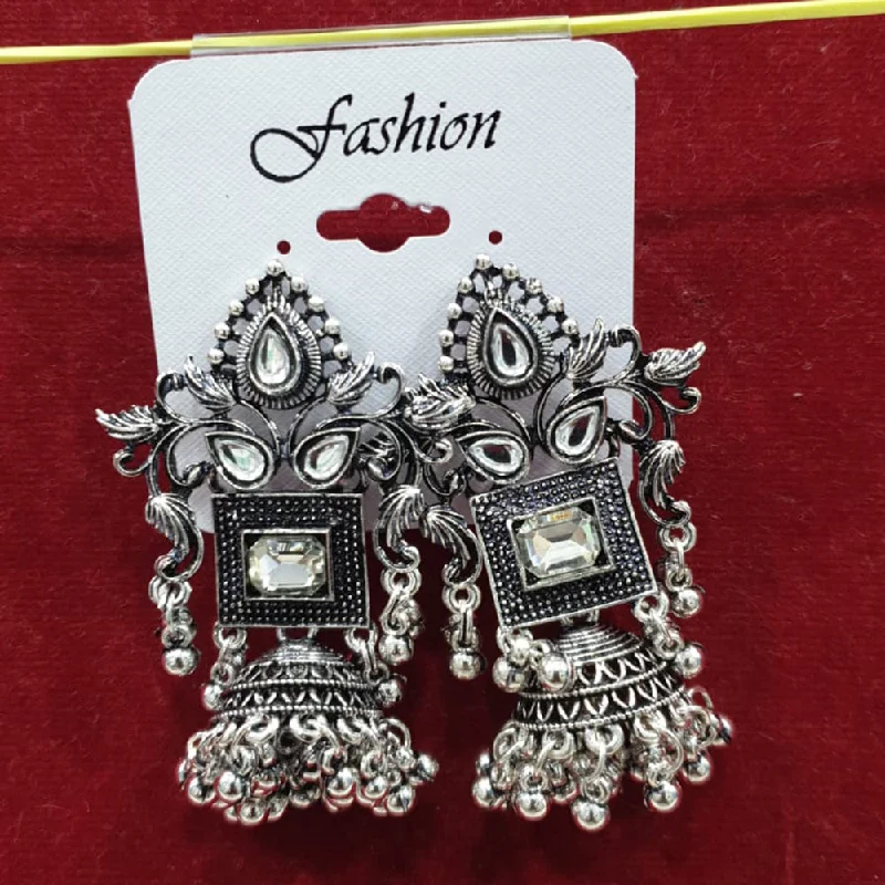 statement hoop earrings for women-Sofine Oxidised Plated Jhumki Earrings