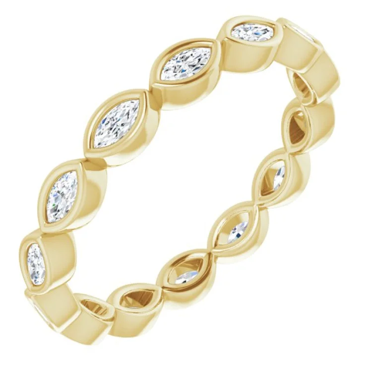 large stone rings for women-14K Yellow 1/2 CTW Natural Diamond Eternity Band Size 7