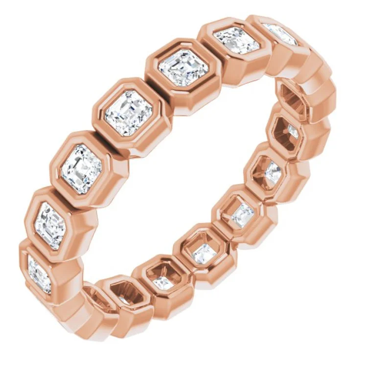 women’s multi-layer rings-14K Rose 7/8 CTW Natural Diamond Eternity Band Size 5