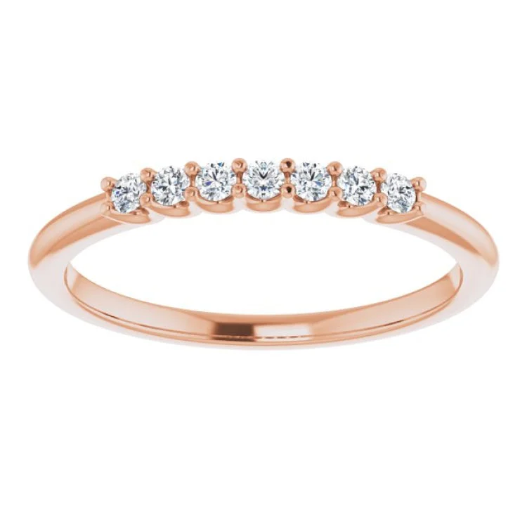 handmade rings for women-14K Rose 1/6 CTW Natural Diamond Anniversary Band