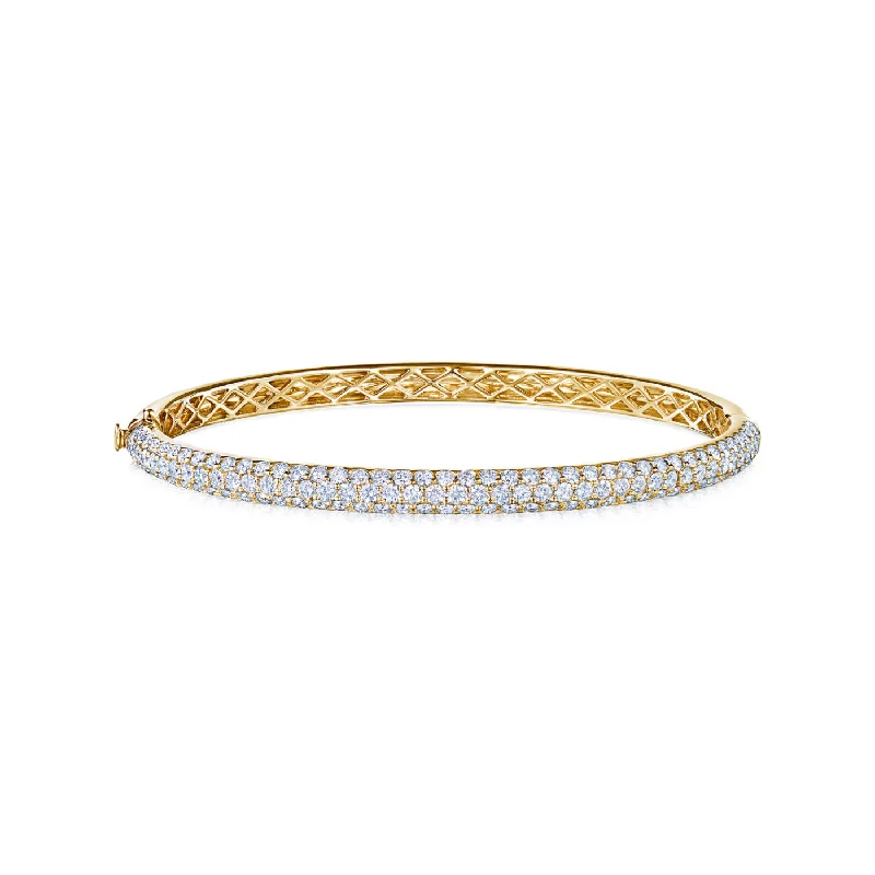 women’s chain link bracelets-KWIAT Moonlight Collection Medium Pave Diamond Bangle B-15697Y-0-DIA-18KY