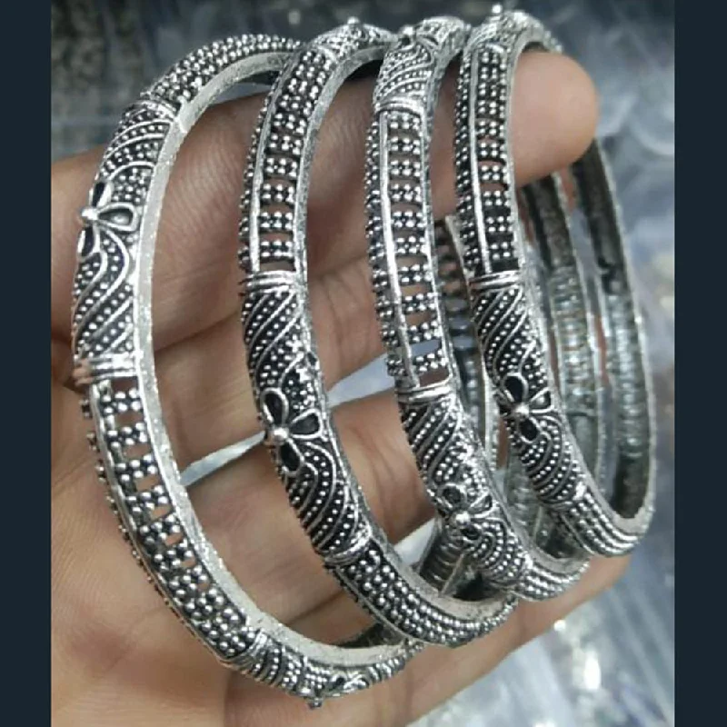 engraved bracelets for women-Manisha Jewellery Oxidised Bangles Set