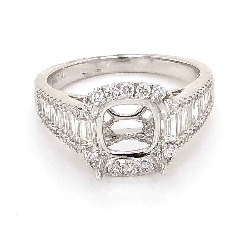 women’s custom platinum engagement rings-Diamond Ring semi-mount