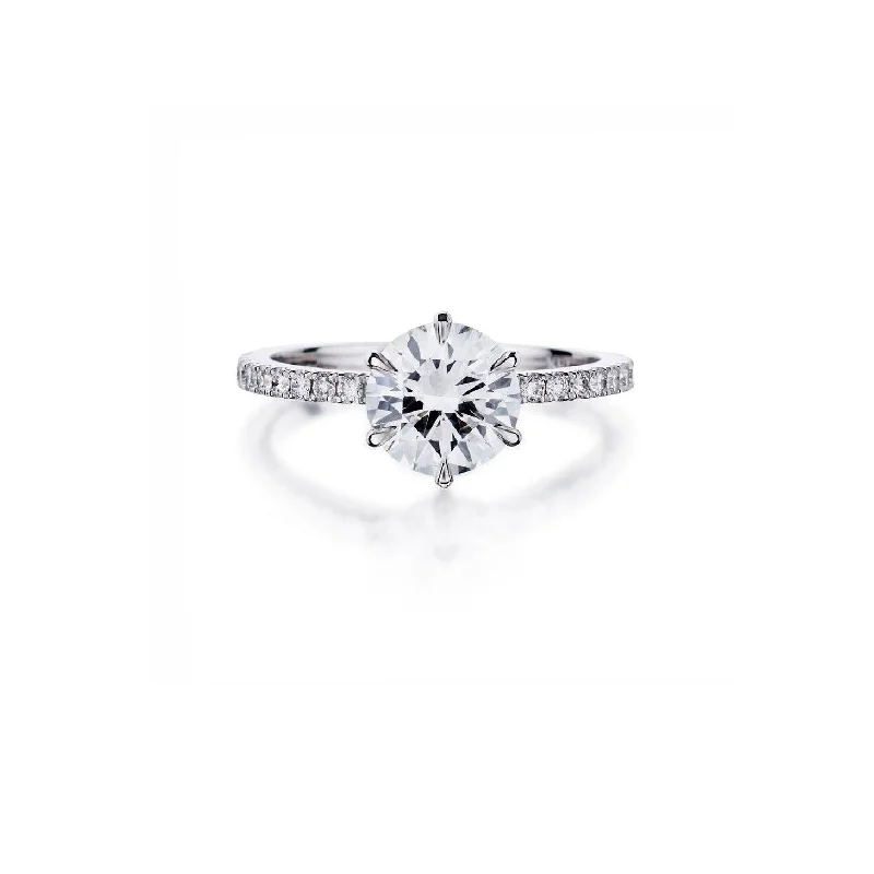 women’s engagement rings with large diamonds-Round Brilliant Cut Diamond Ring