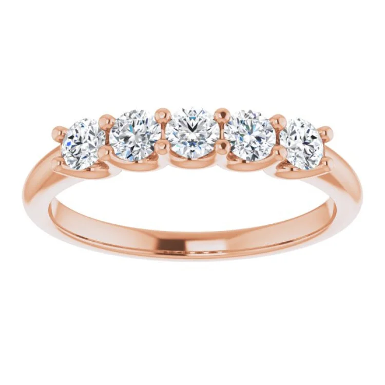 women’s wedding ring sets-14K Rose 1/2 CTW Natural Diamond Anniversary Band