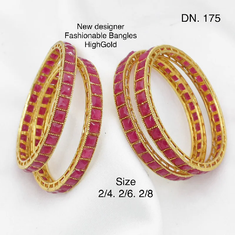 women’s modern gold bangles-Manisha Jewellery Gold Plated Bangle Set