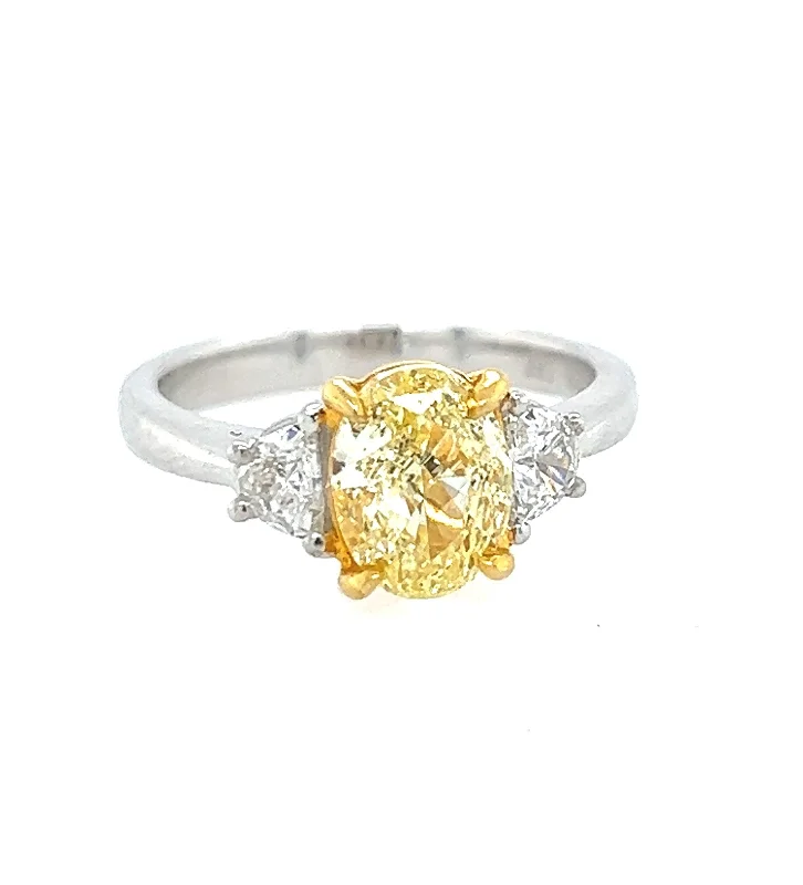 women’s vintage-style engagement rings with diamonds-Fancy Yellow Diamond Ring