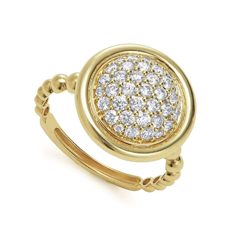 women’s vintage-inspired wedding rings-Meridian 18K Gold Circle Diamond Ring