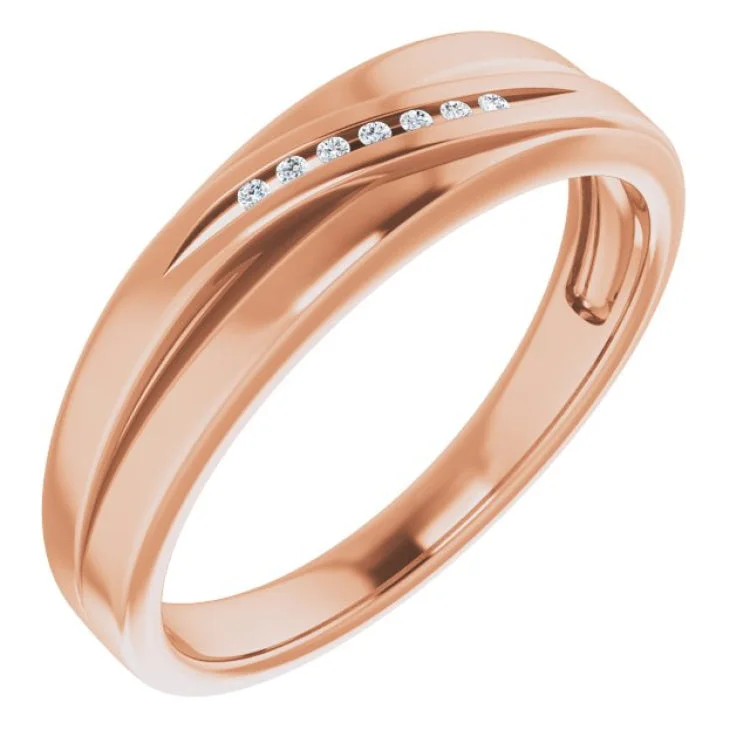 women’s wedding ring sets-14K Rose .03 CTW Natural Diamond Band