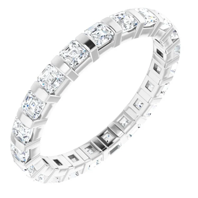 women’s wedding rings-14K White 1 1/5 CTW Natural Diamond Eternity Band Size 7