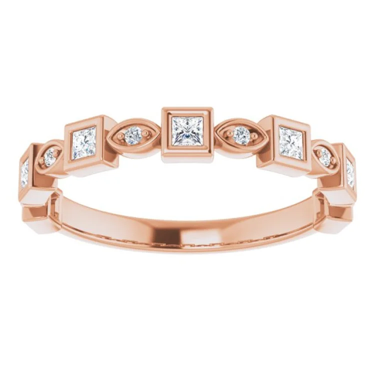 delicate rings for women-14K Rose 1/4 CTW Natural Diamond Anniversary Band