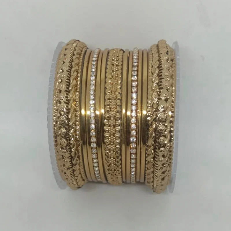 women’s tennis bracelets-Shree Asha Bangles Gold Plated Bangles Set - P.CH.108