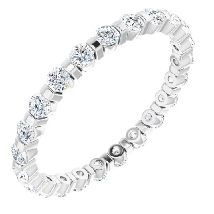 birthstone rings for women-14K White 3/4 CTW Natural Diamond Eternity Band Size 6