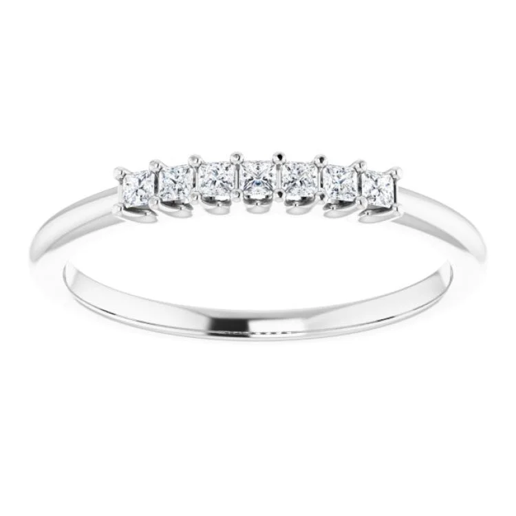 pearl rings for women-Platinum 1/6 CTW Natural Diamond Anniversary Band