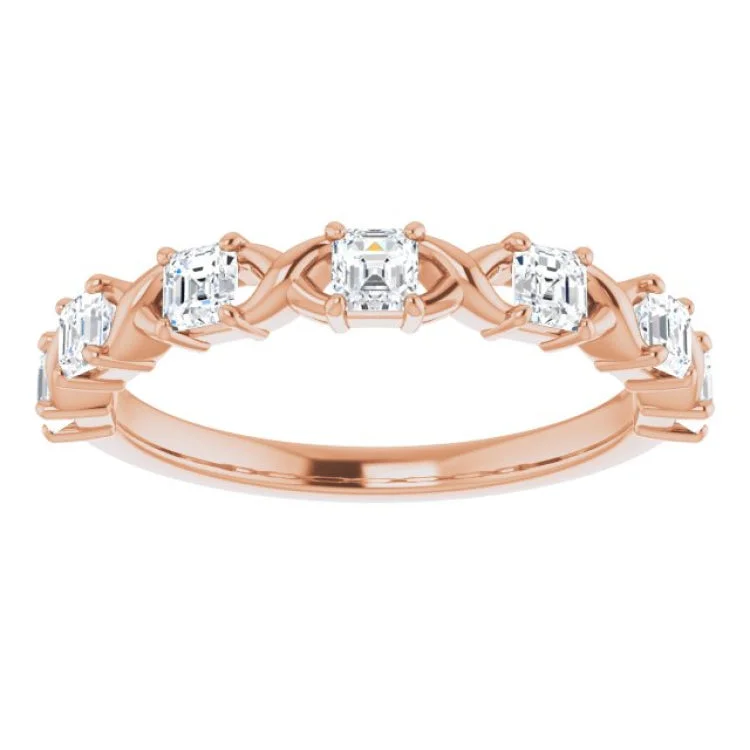 women’s infinity rings-14K Rose 3/4 CTW Natural Diamond Anniversary Band