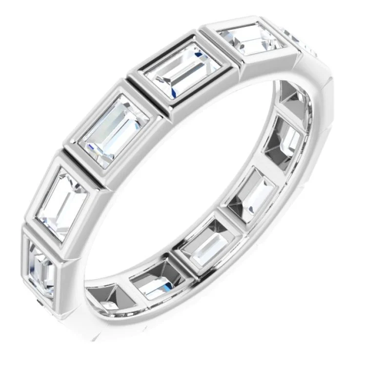 birthstone rings for women-14K White 1 1/4 CTW Diamond Eternity Band