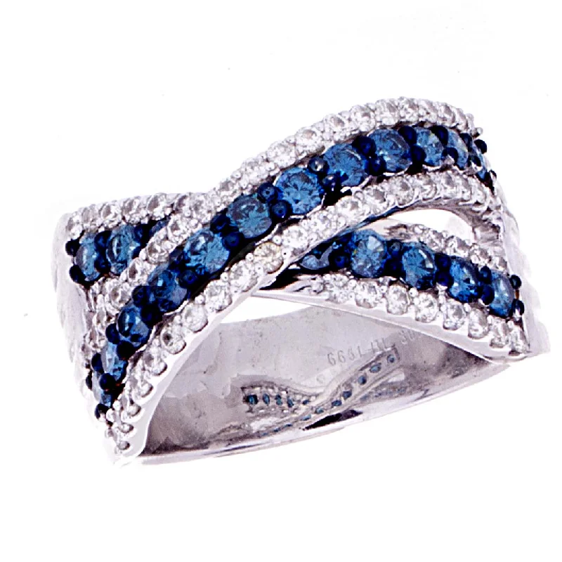 elegant engagement rings for women-Blue Diamond Ring