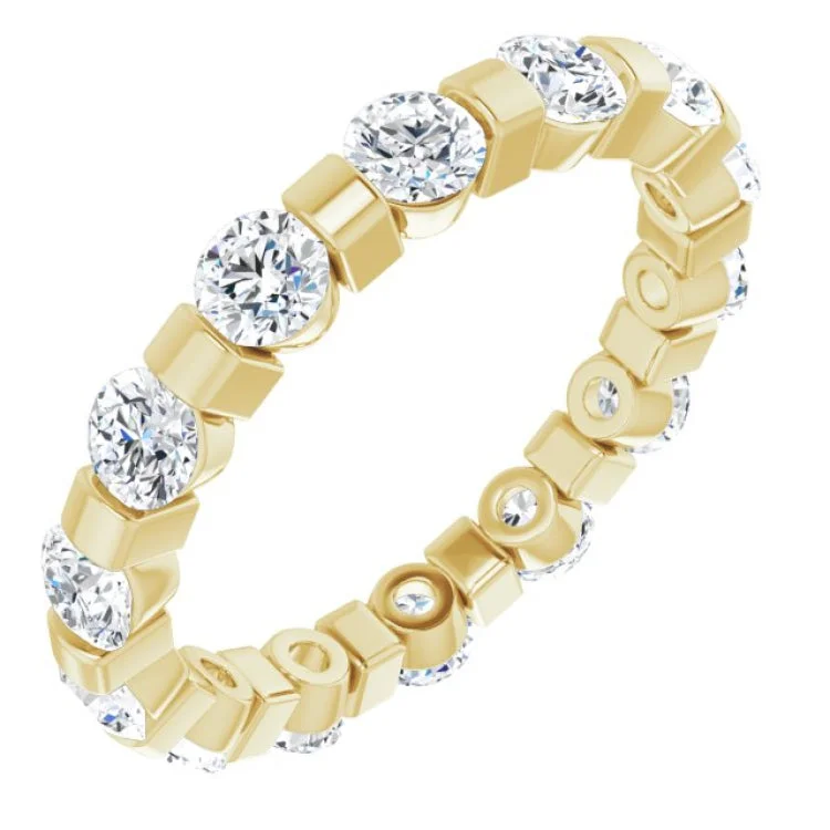 adjustable rings for women-14K Yellow 1 1/2 CTW Natural Diamond Eternity Band Size 5