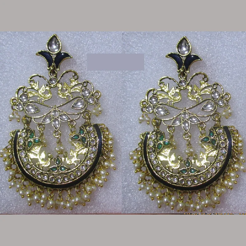 women’s teardrop earrings-Midas Touch Gold Plated Kundan Stone And Meenakari Dangler Earrings